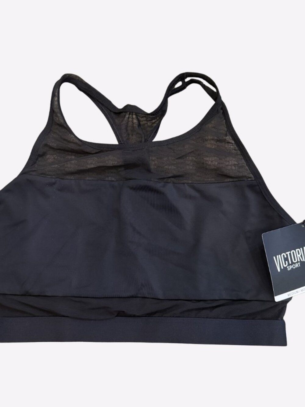 NWT Victoria’s Secret Sports Bra Top Size Medium Mesh Racerback Gym Athletic
